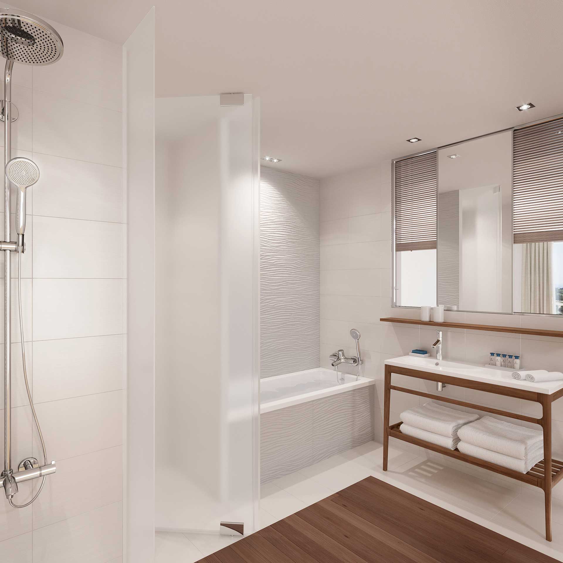 3D Perspective of a bathroom made from computer generated images