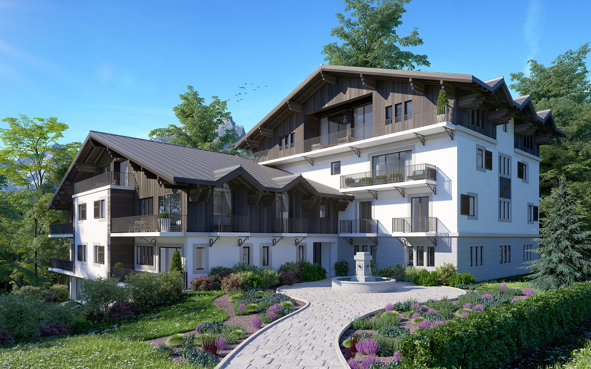 Mountain project - Chalet block 3D visualization