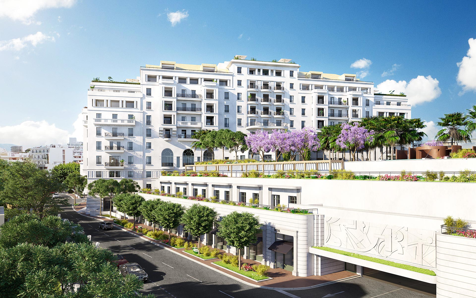  Plan d'ensemble d'hôtel à Cannes en 3D - Studio de graphistes 3D