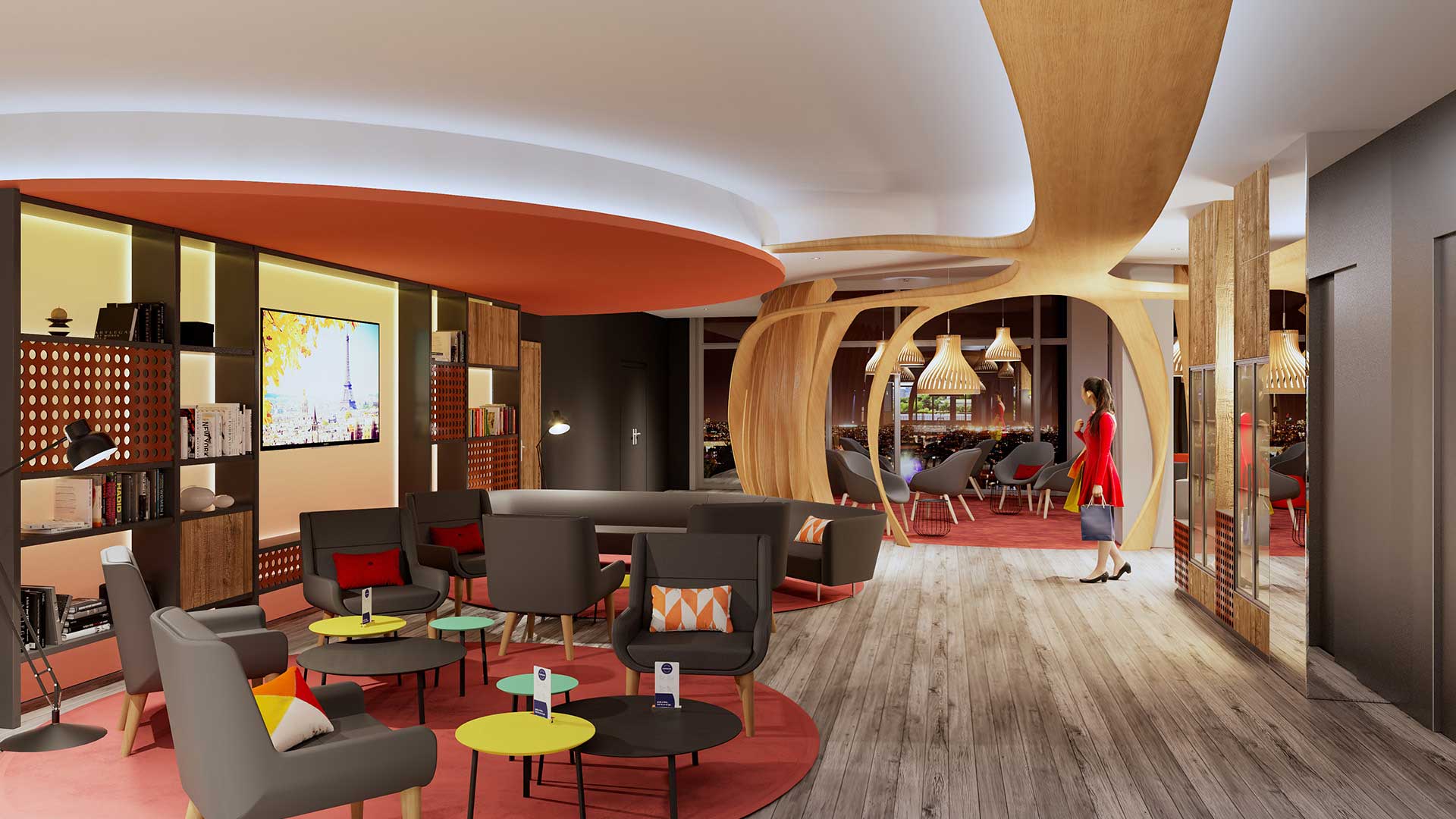 Our digital 3D creative studio produces your renderings of a 3D lounge.