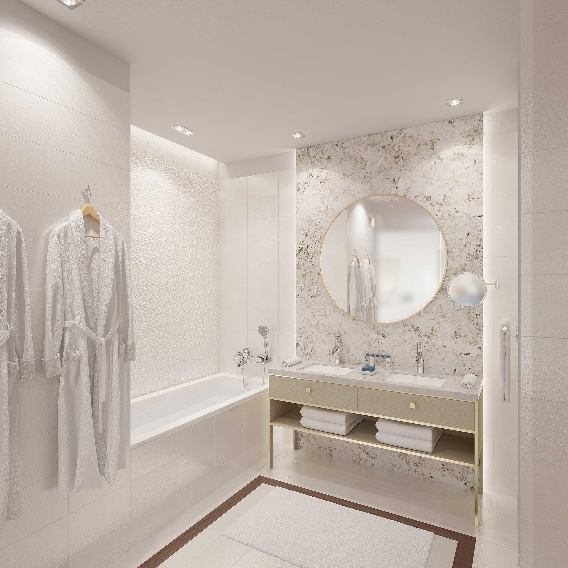 3D design of a bathroom made from computer generated images. 