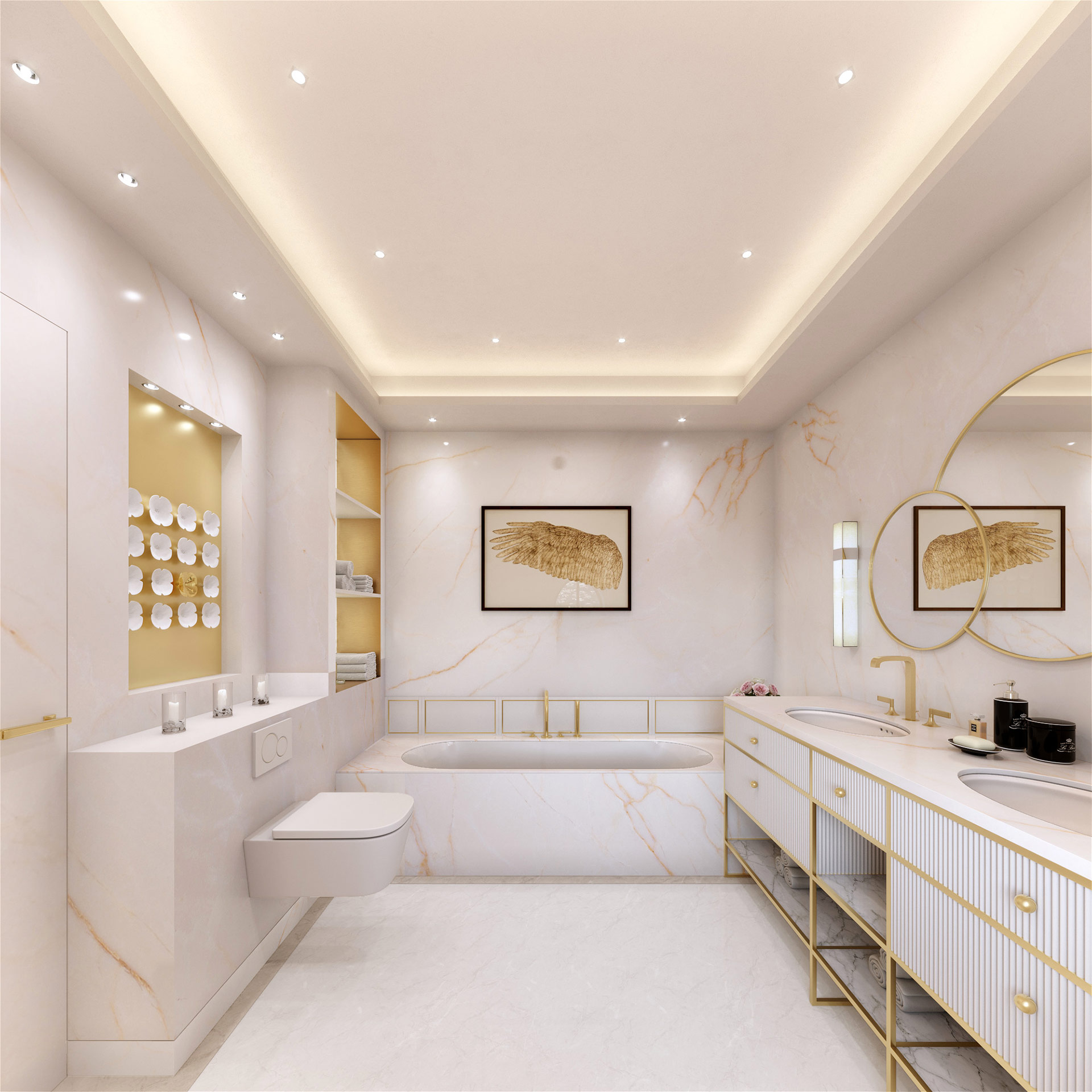 Perspective 3D salle de bain de luxe