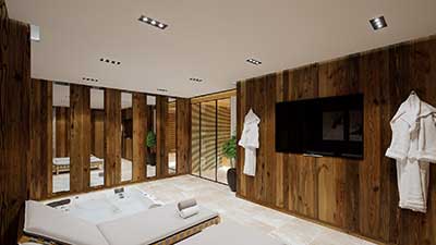 Creation of a 3 dimensional luxurious spa for the real estate promotion of the property.