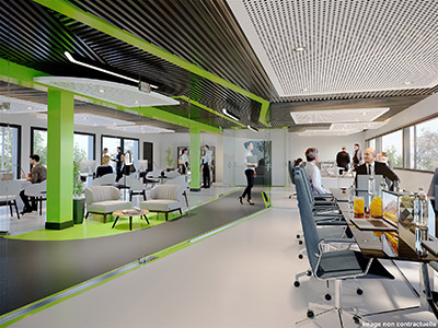 3D rendering of a modern open space office
