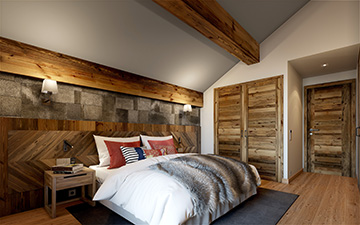 Image promotionnelle d'une chambre de chalet de luxe à Courchevel