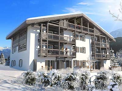 3D graphic design agency: creation of 3D perspectives for a luxurious chalet.
