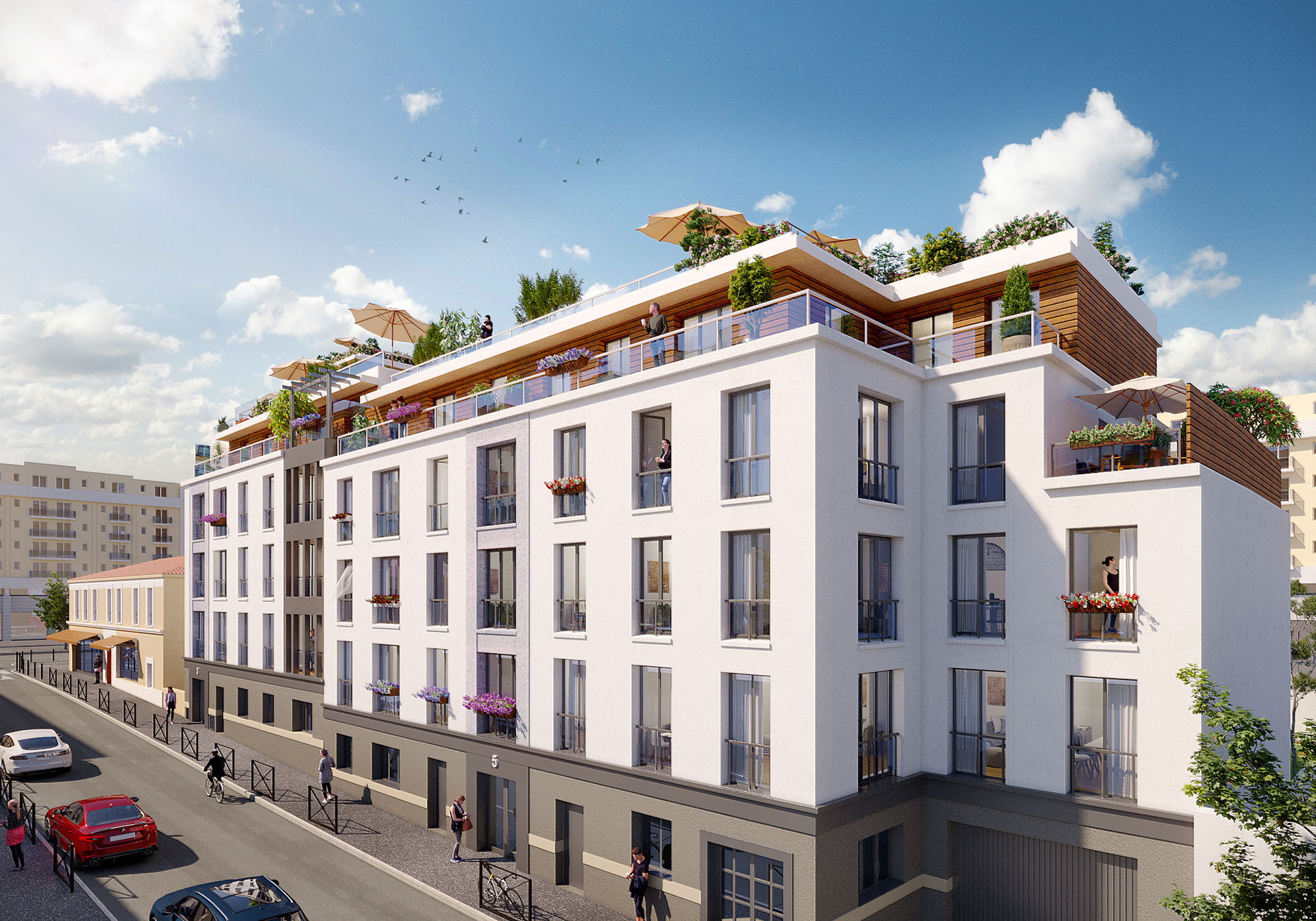 3D rendering of a modern building