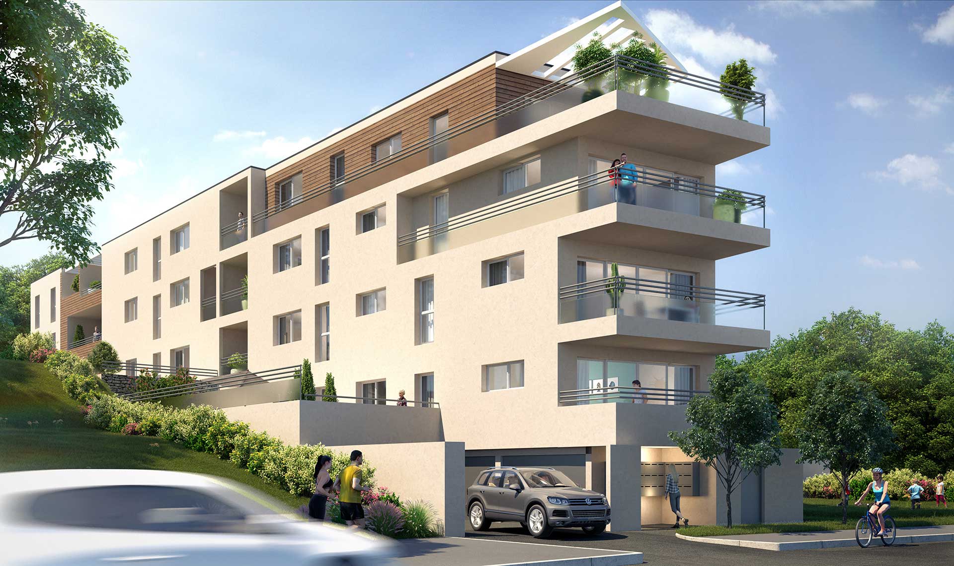 3D Photo of a building for real estate promotion. 