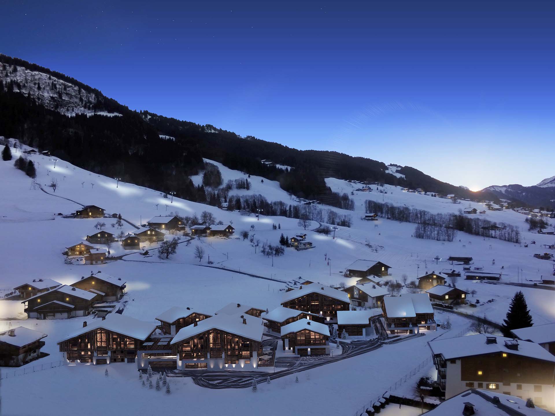 Creation of a 3D perspective for a luxury real estate with real photo insertion.