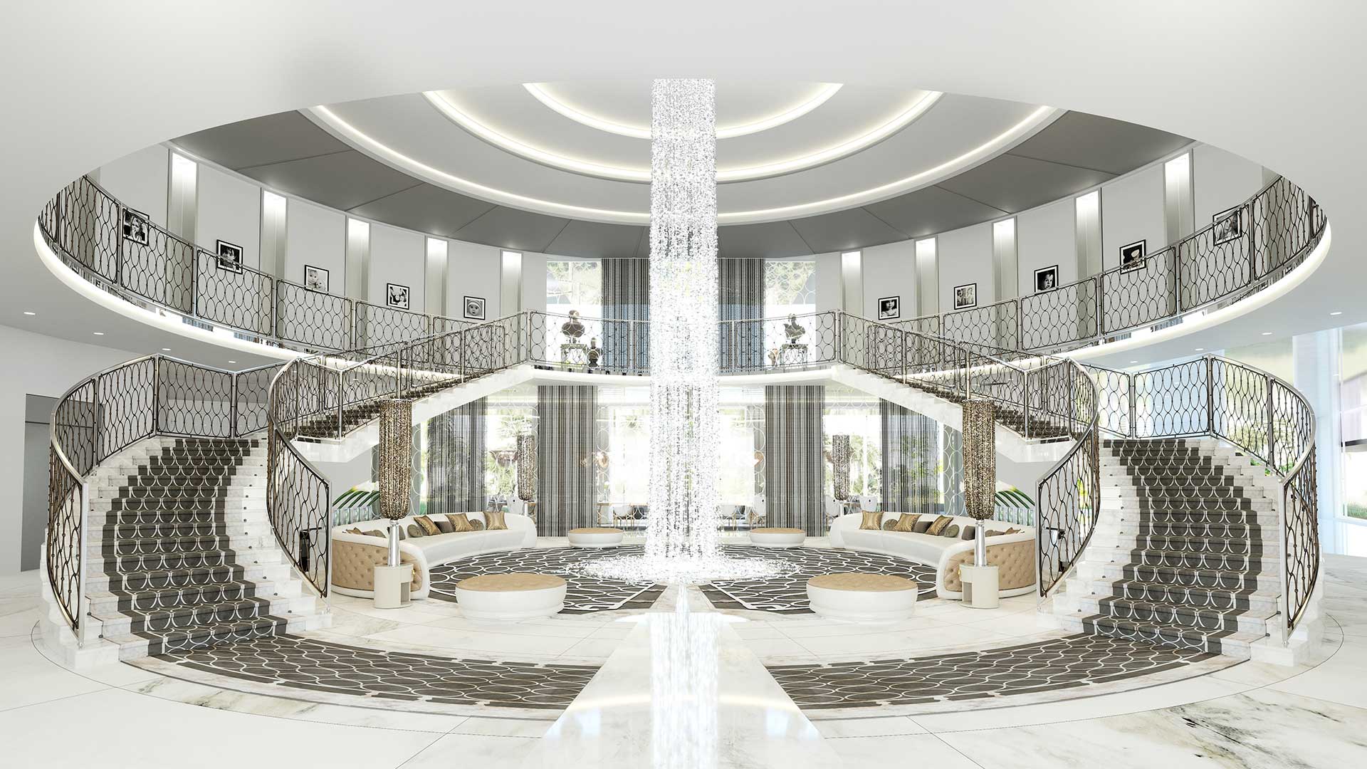 Creative Studio Producing 3d Renderings Ultra Luxurious Villa Entrance